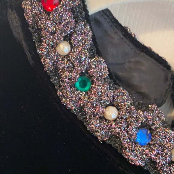 Velvet M sequenced stand up ribbon collar dress - Picture 3 of 8